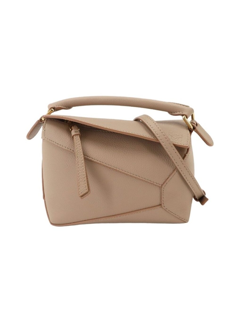 Loewe Puzzle Edge Bag Mini 2-Way Bag Leather Sand Beige